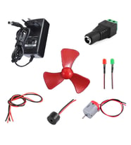Adaptörlü Motor Pervane Buzzer Led Elektrik Deney Seti - Öğrenci Elektrik Devresi