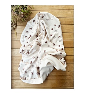 Naturel Organik Pamuklu 80 x 85 cm Çift Kat Penye Bebek Battaniye Coconut