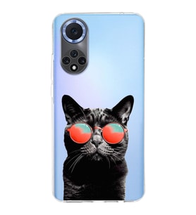 PrintiFy Huawei Nova 9 ile Uyumlu 1mm Slim Fit Kedi 3 050d Baskılı Şeffaf  Kılıf
