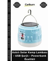 Özel Üretim Güneş Panelli Çadır Feneri Askılı Solar Kamp Lambası USB Şarjlı Powerbank Özellikli
