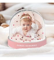 Kız Bebeğe Hediye Fotoğrafına ve İsmine Özel Kar Küresi