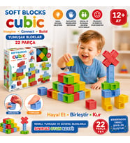 Soft Blocks Cubic Yumuşak Bloklar 22 Parça Birleştirilebilir Eğitici Yapı Oyuncağı 12+ Ay