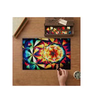Canlı Renkler Ve Simetrik Tasarım Tasarımı 240 parça Ahşap Puzzle Ahşap Kutuda MP00221