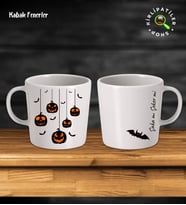 KirliPatiler Taş Kupa Fincan Üzeri Cadılar Bayramı Baskılı (Model 16)