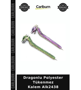Özel Üretim Hediye Koleksiyon Tasarım Ofis Çalışma Masası Dragonlu Polyester Tükenmez Kalem Alk2438