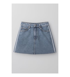 Yüksek Bel Püsküllü Mini Jean Etek