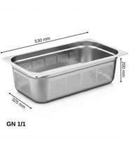 ÜRET Delikli Gastronom Küvet GN 1/1 200 mm 28 lt