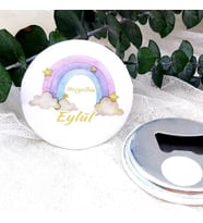 15 Adet Morlu Gökkuşağı Kız Bebek Açacak Magnet Hediyelik-