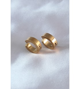 316L Çelik Gold Renk Sıkıştırmalı Erkek Küpe 5886 - HEP-3955-8376