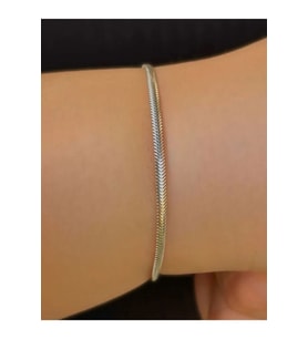 Balık Sırtı Gümüş Bileklik Unisex Balıksırtı Model  Gümüş Bileklik Taşsız Bileklik 3 Mm
