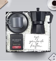 Selamlıque Türk Kahvesi & Moka Pot Cezve &  Double Türk Kahvesi ve Çay Fincanı Babalar Günü Hediye Seti