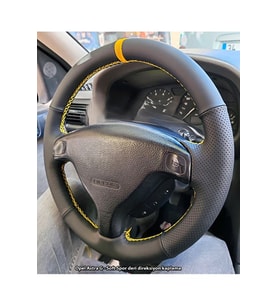 Opel Astra G 2001 Araca Uyumlu Direksiyon Kılıfı SARI YÜZÜKLÜ