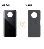 Infinix Note 7 Siyah Uyumlu Arka Kapak Arka Cam Batarya Pil Kapağı Lazer Kesim Back Cover