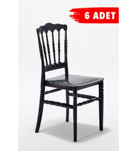 6 Adet Miray Siyah Sandalye / Balkon-Bahçe-Mutfak