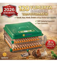 EP120 Yumurta Kapasiteli Tam Otomatik Kuluçka Makinesi - Yeni Nesil Harici Suluklu, Dijital Nem ve S