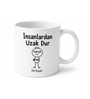 İnsanlardan Uzak Dur Yazılı Komik Kupa Bardak Esprili Hediye