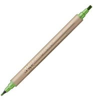Zig Çift Uçlu Yaldızlı Kaligrafi Kalemi 2 mm + 3.5 mm 128 Metallic Light Green 