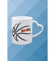 Basketboll Temalı Basket Sever Kalpli Kulp Kupa Bardak Çay Kahve Fincanı-3