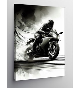 Kanvas Tablo Hızlı Sürat Motorcusu