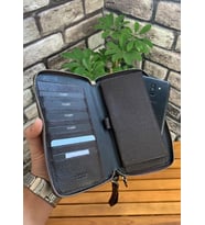 Guard Çift Fermuarlı Kahverengi Hakiki Deri El Çantası Erkek / Kadın P3031