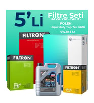 Filtron Opel Insignia 1.5 Dizel Filtre Bakım Seti Liqui Moly Motor Yağlı (2018-2023) 5 Li