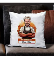 Kişiye Özel Hediye Karikatürlü En Başarılı Kadın Fırıncı Yastık