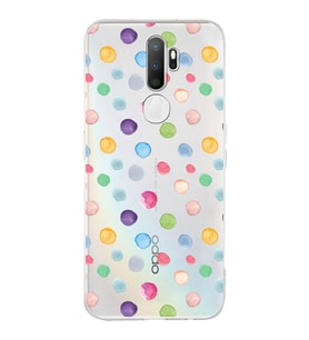 PrintiFy Oppo A5 2020  ile Uyumlu 1mm Slim Fit Water Color 6 Baskılı Şeffaf  Kılıf