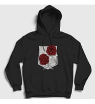 Presmono Unisex Siyah Garrison V2 Anime Attack On Titan Kapüşonlu Sweatshirt 123578tt