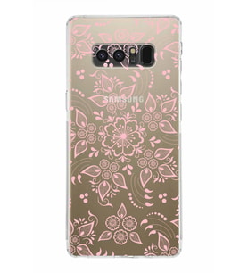 Samsung Galaxy Note 8  Kamera Korumalı Kapak Nostalji Desen Tasarımlı  Şeffaf  Kılıf
