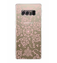 Samsung Galaxy Note 8  Kamera Korumalı Kapak Nostalji Desen Tasarımlı  Şeffaf  Kılıf
