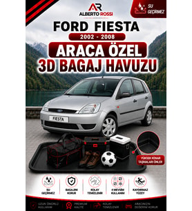 Ford Fiesta 2002 - 2008 Araca Özel 3D Bagaj Havuzu