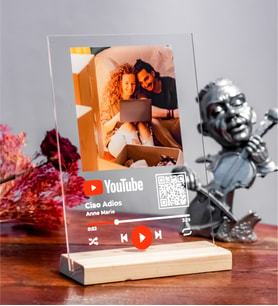 Kişiye Özel Youtube QR Kodlu Plak Şeffaf