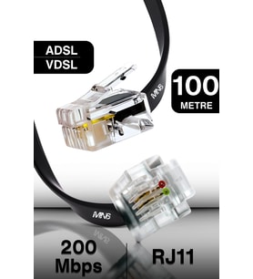 MN207FS Telefon hat Kablosu/2 Telli-Flat/Kutu–Modem DSL Adsl Vdsl kablosu-100 metre Rj11 kablo