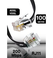 MN207FS Telefon hat Kablosu/2 Telli-Flat/Kutu–Modem DSL Adsl Vdsl kablosu-100 metre Rj11 kablo
