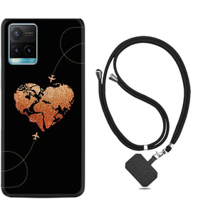 Vivo Y11S Y21S Y20 Y20S Y70 Kılıf Boyun Askılı Silikon Plane Heart 1721