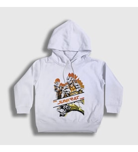 Presmono Unisex Çocuk Beyaz Junkrat Oyun Overwatch Kapüşonlu Sweatshirt 360101tt