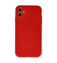 Apple İphone 11 Kılıf Nano İçi Kadife Silikon - Kırmızı