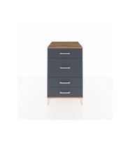 Kronos Komodin 4 Çekmeceli 60x59x96 Çam-Antrasit