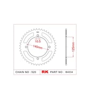 RK B4034-45 Çelik Arka Dişli