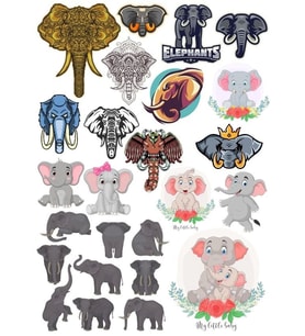 Fil Sticker Set-6 17 Parça Telefon, Tablet, Defter, Laptop Sticker