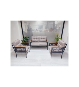 İnci Balkon-bahçe-kafe Çay Seti Koltuk Oturma Takımı-oturma Grubu (Cappuccino)