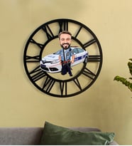Kişiye Özel Polis Karikatür 3D Ahşap Mdf Duvar Saati 118