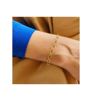 Altın Kaplama Bileklik Kelepçe Gold Renk Kadın Zincir Bilezik Künye
