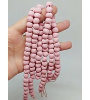 Pembe Pigmentli Seramik Boncuk Dizi 8-9mm/29cm (54238)
