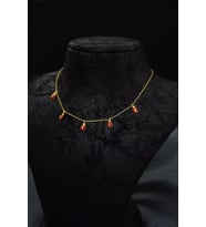 925 Ayar Gümüş Gold Kaplama Mineli Sıralı Uğur Böceği Kolye