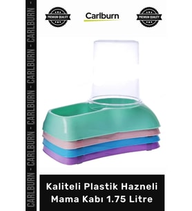 #MamaKabı Otomatik Besleme Kedi Köpek Uzun Süreli Kaliteli Plastik Hazneli Mama Kabı 1.75 Litre