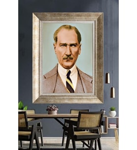 Gümüş Çerçeveli Atatürk Tablo za186