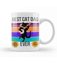 BEST CAT DAD Fathers Day Gift 2021 Kupa Bardak Porselen