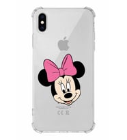 Apple iPhone X Uyumlu Köşe Korumalı Antişok  Kapak Minnie Mouse Tasarımlı Şeffaf  Kılıf