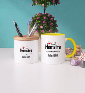 Hemşire Kupa Bardak Sarı ve Kalemlik